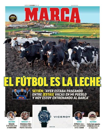 马卡封面聚焦塞蒂恩：他的足球哲学，踢足球就像是放牛