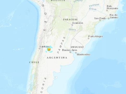 阿根廷圣路易斯<em>西南方向</em>发生5.8级地震 震源深度10千米