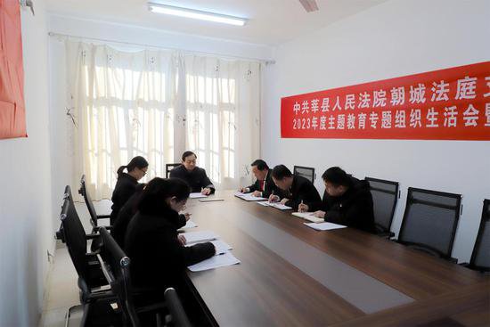 杨斌参加指导朝城人民法庭党支部主题教育专题组织生活会