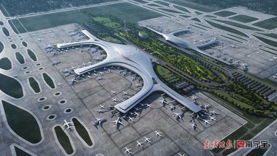 南宁机场T3航站区及配套建设全面启动 航站楼设计灵感源自《百鸟...