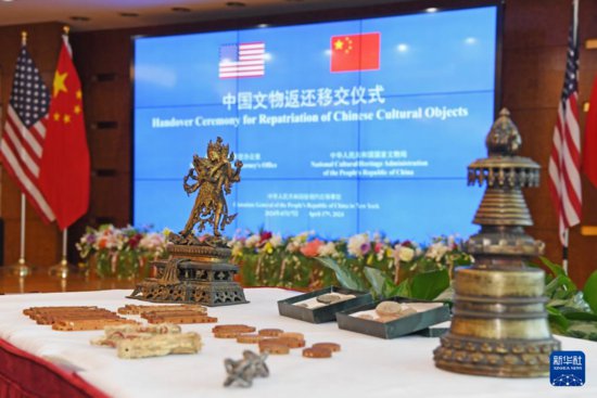 中方在纽约接收美方返还的38件中国流失文物<em>艺术品</em>