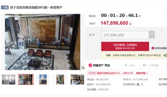 起拍价1.47亿元!<em> 宜昌市</em>海逸菲诺酒店所在房地产拍卖中