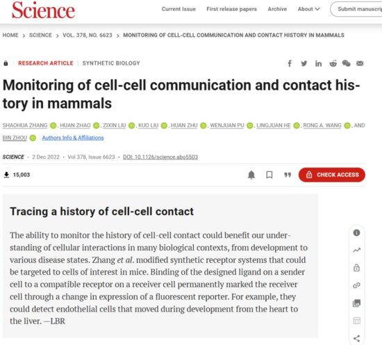我国科学家开发出监测<em>细胞间</em>直接接触通讯的技术