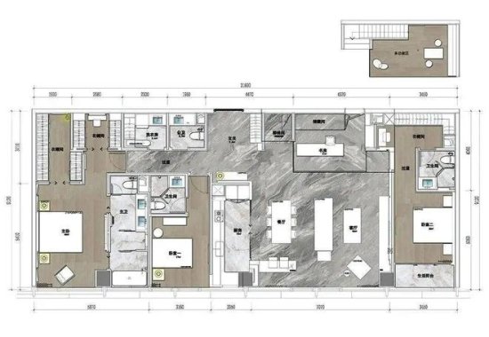 238平米超级方正只做三个卧室的豪华商业大平层，你喜欢么？