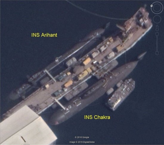 印度战略导弹核潜艇卫星照片曝光，计划在下年初交付第二艘