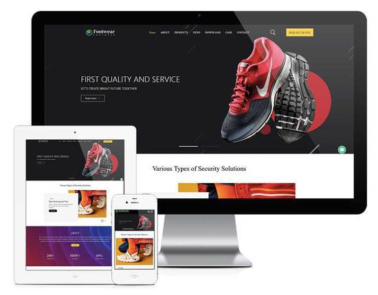 <em>响应式</em>鞋业外贸企业网站模板