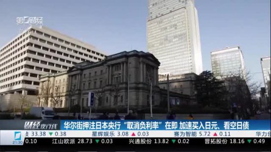 华尔街押注<em>日本央行</em>“取消<em>负利率</em>”在即 加速买入日元、看空日债