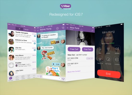 免费通话和<em>短信应用</em>Viber更新：全新扁平化设计适配iOS7