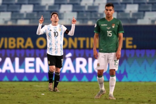<em>美洲</em>杯-梅西2射1传居功至伟 阿根廷4-1玻利维亚
