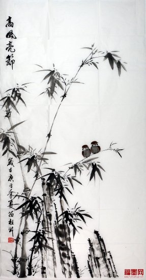 <em>国画竹子</em> 竹影清风中的文化氛围和艺术气息