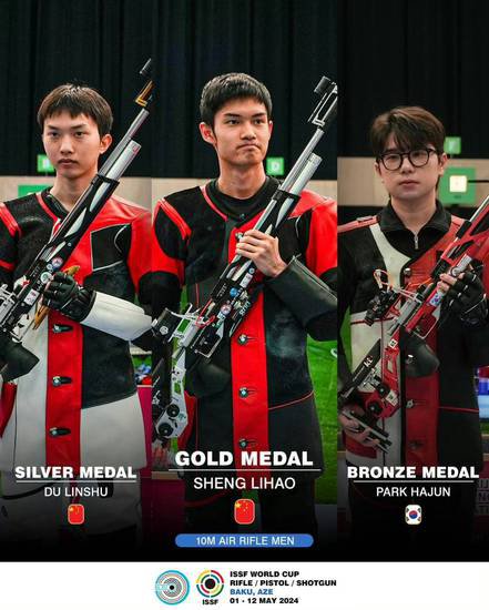 <em>祝贺</em>！中国选手包揽世界杯男子十米气步枪冠亚军