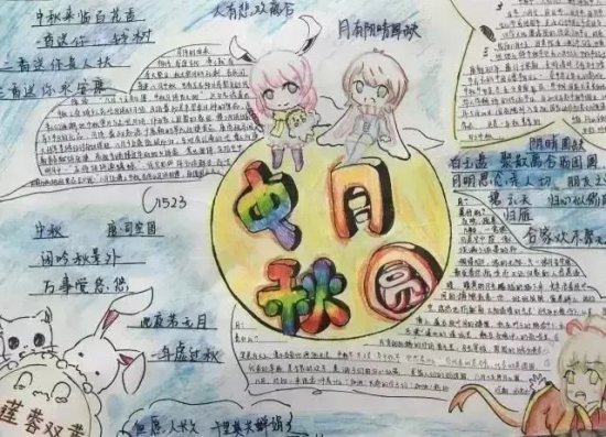 <em>中秋节</em>手抄报模板、素材，为孩子收藏！