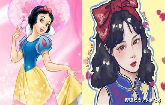 当迪士尼公主挑战中国风，艾莎公主神似贵妇，<em>白雪公主</em>青春靓丽