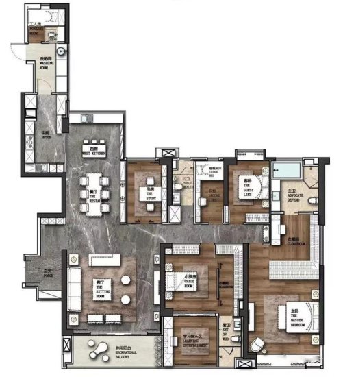 200平方米3+3格局的<em>豪华大平层</em>，高品质的家居生活不过如此！