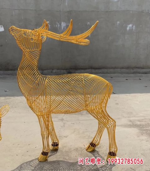 不锈钢鹿动物<em>雕塑</em>滁州<em>雕塑</em>厂家