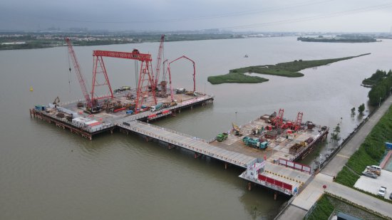 深江铁路洪奇沥大桥主墩桩基施工完成