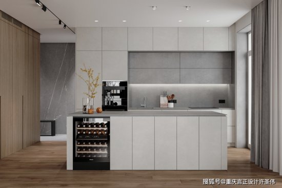 重庆<em>家装室内设计</em>工作室丨厨房+中岛，绝了！