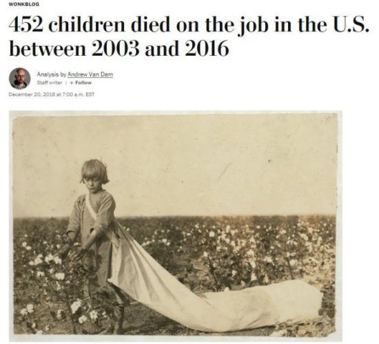 10多岁的孩子从事<em>高危工作</em>，美国童工问题触目惊心！