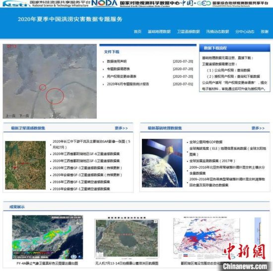 2020年夏季中国洪涝灾害数据<em>专题</em>服务<em>网站</em>正式上线