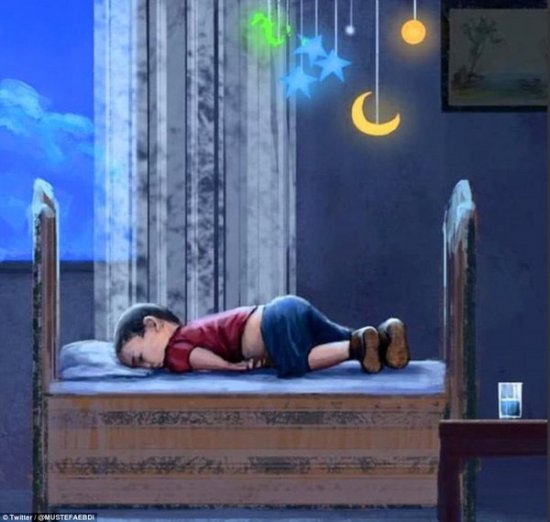 叙利亚3岁男童溺亡 全球为其作画悼念