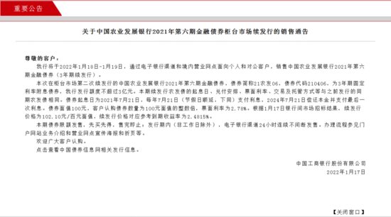 快看！中国工商银行、<em>中国农业银行</em>发布重要公告！