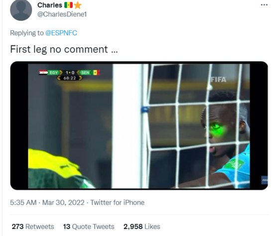 <em>世预赛非洲区</em>现争议一幕，埃及队队长罚点球前遭激光笔干扰
