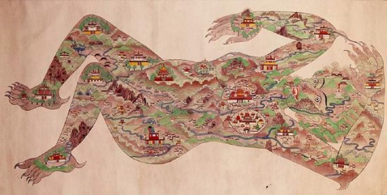 魔女仰卧图：西藏大地下的罗刹女，再没见过这么诡怪奇异的地图