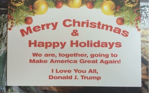 特朗普发出圣诞贺卡 使用中性节日<em>祝贺词</em>