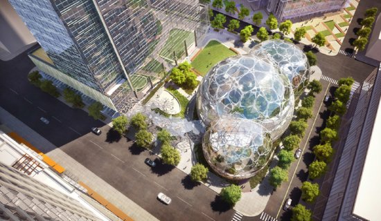 40亿美金造3个大玻璃球 所有总部大楼都败给亚马逊