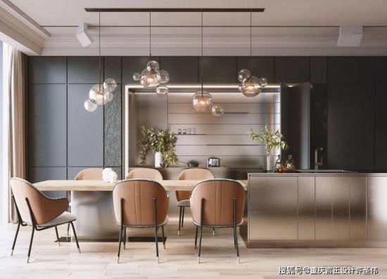 重庆<em>家装室内</em>设计工作室丨厨房+中岛，绝了！