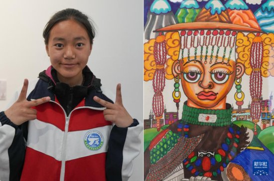 西藏首届特殊教育学校学生<em>美术</em>作品展开展