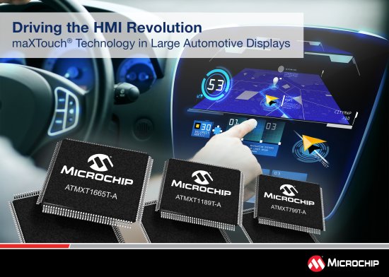 Microchip推出专门针对汽车大屏幕的 ImageTitle®触摸屏控制器