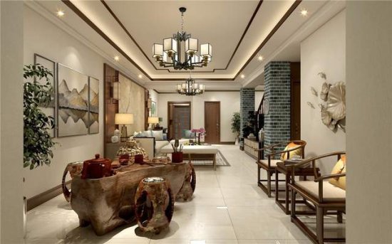 <em>200</em>平新中式四居室，客厅朴实却又蕴含古典风格