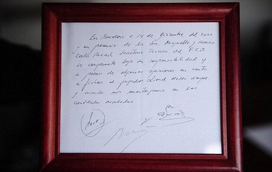 梅西巴萨2000年时签约的“纸巾<em>合同</em>”拍卖，起拍价30万英镑